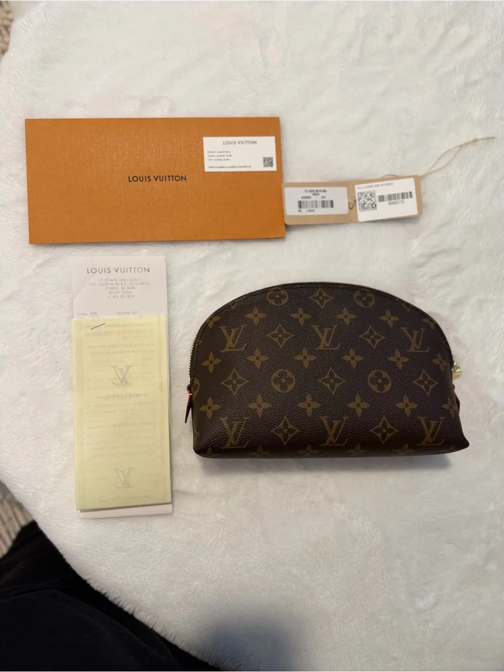 Louis Vuitton Brown Monogram Pouch with Gold-Tone Zipper
